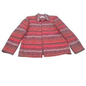 Alfred Dunner Southwestern Aztec Embroidered Beaded Jacket Women’s Size 8 Red